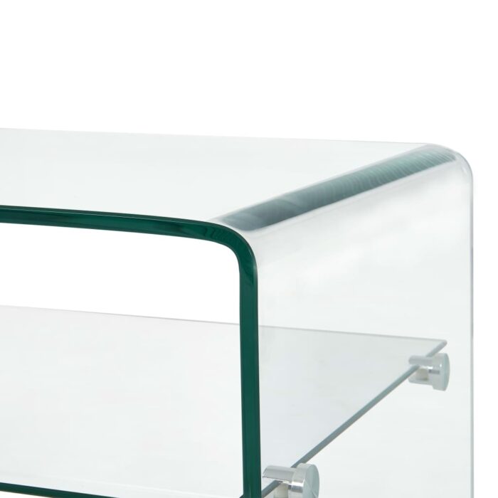 Table basse Clair 98x45x31 cm Verre trempé – Image 3