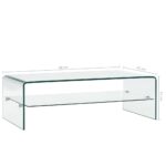 Table basse Clair 98x45x31 cm Verre trempé – Image 4