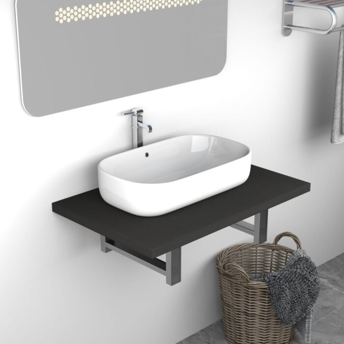 Meuble de salle de bain Gris 60x40x16,3 cm – Image 1
