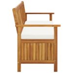 Banc de rangement avec coussin 170 cm Bois d'acacia solide – Image 3