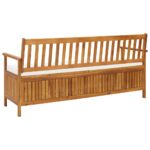 Banc de rangement avec coussin 170 cm Bois d'acacia solide – Image 4
