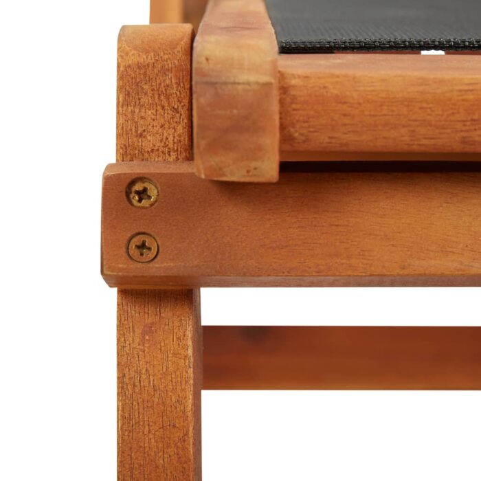 Chaise longue d'extérieur Bois d'acacia massif et textilene – Image 5