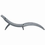 Chaise longue Délavage gris Bois d'acacia solide – Image 2