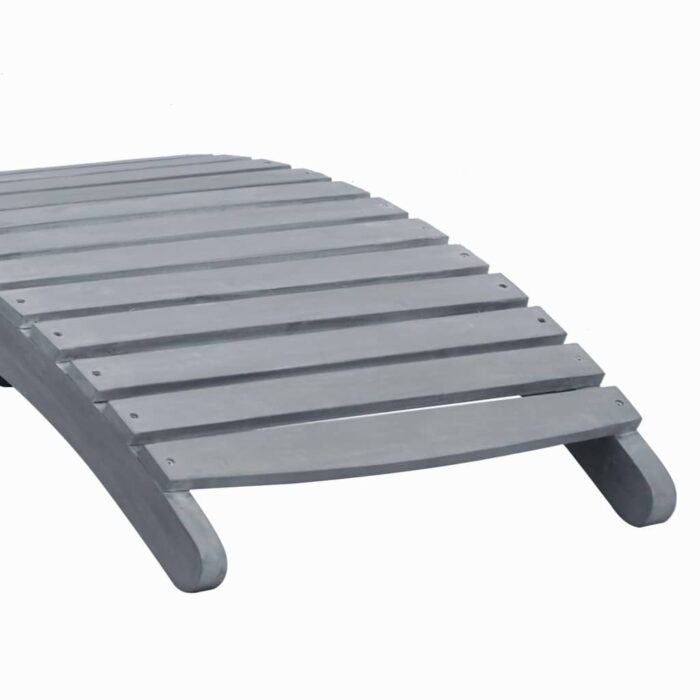 Chaise longue Délavage gris Bois d'acacia solide – Image 6