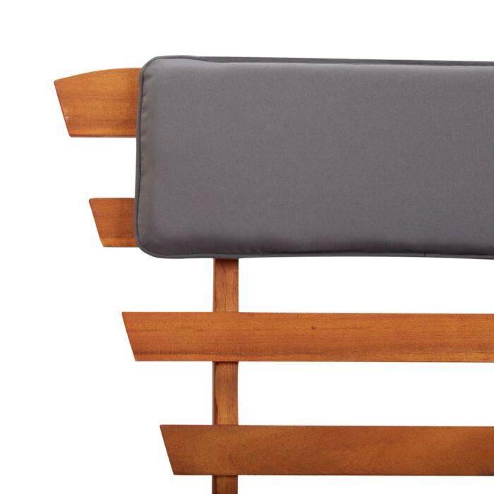 Chaise longue avec coussin 2-en-1 190 cm Bois solide d'acacia – Image 7
