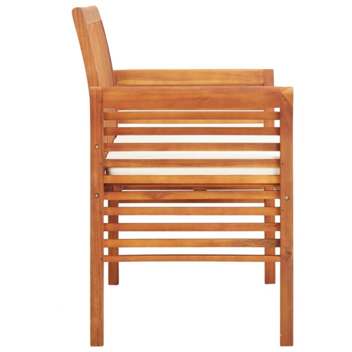 Banc de jardin 2 places avec coussin 120cm Bois d'acacia massif – Image 2