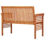 Banc de jardin 2 places avec coussin 120cm Bois d'acacia massif – Image 3
