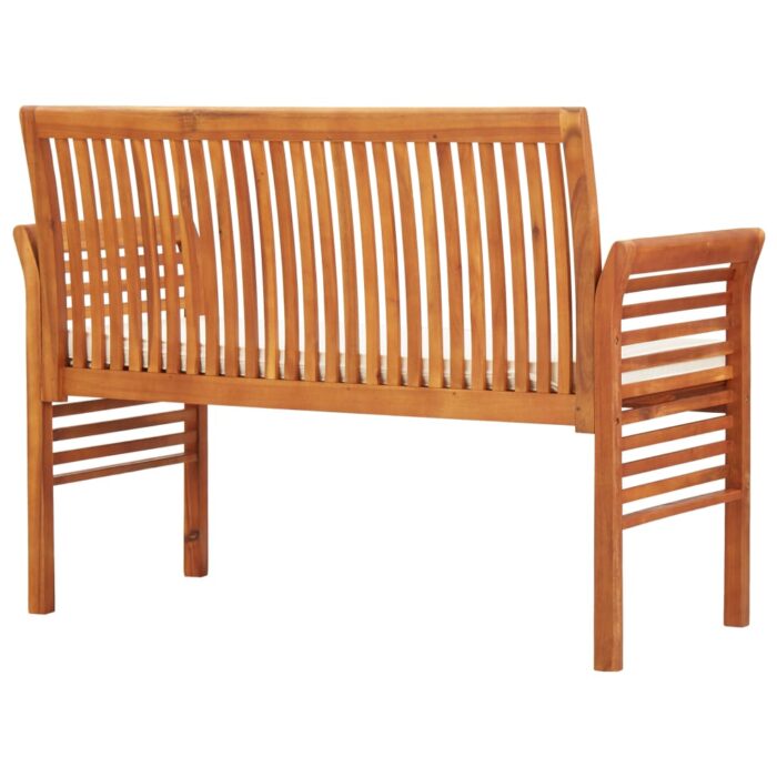 Banc de jardin 2 places avec coussin 120cm Bois d'acacia massif – Image 3
