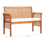 Banc de jardin 2 places avec coussin 120cm Bois d'acacia massif – Image 6