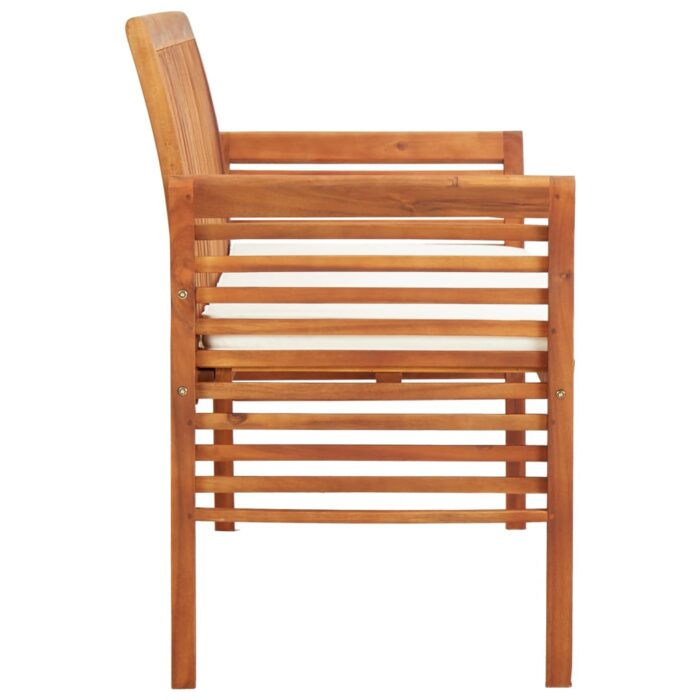 Banc de jardin 3 places avec coussin 150cm Bois d'acacia massif – Image 2