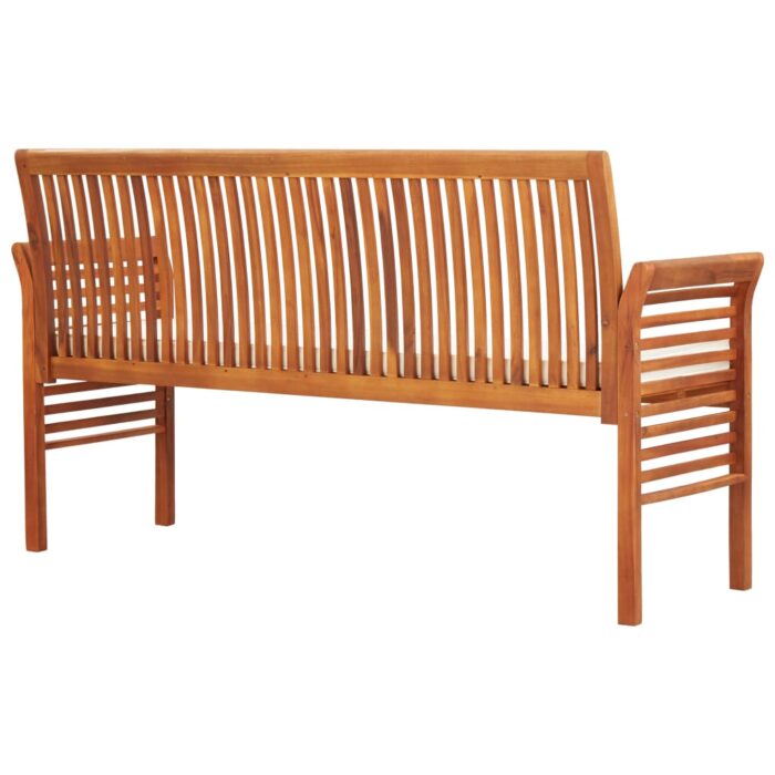Banc de jardin 3 places avec coussin 150cm Bois d'acacia massif – Image 3