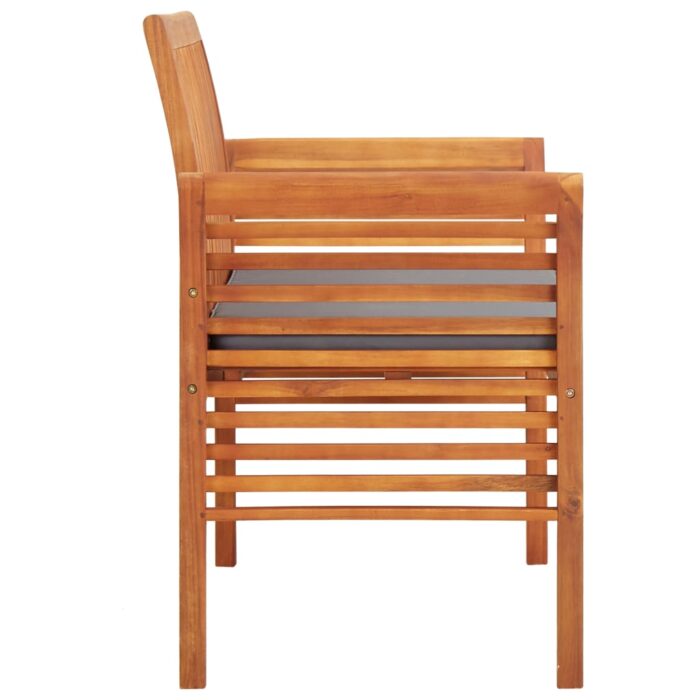 Banc de jardin 2 places avec coussin 120cm Bois d'acacia massif – Image 2
