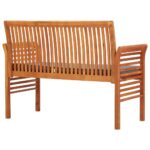 Banc de jardin 2 places avec coussin 120cm Bois d'acacia massif – Image 3