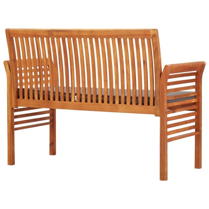 Banc de jardin 2 places avec coussin 120cm Bois d'acacia massif – Image 3