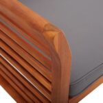 Banc de jardin 2 places avec coussin 120cm Bois d'acacia massif – Image 5