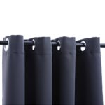 Rideau occultant et anneaux en métal Anthracite 290x245 cm – Image 2