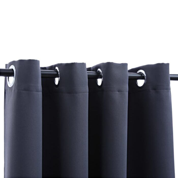 Rideau occultant et anneaux en métal Anthracite 290x245 cm – Image 2