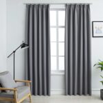 Rideaux occultants avec crochets 2 pcs Gris 140x225 cm