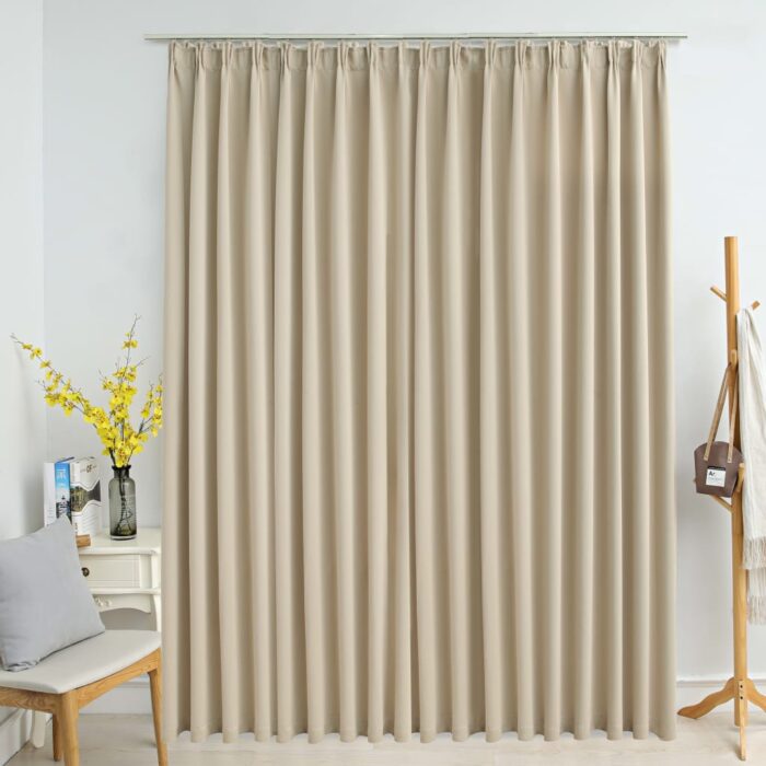 Rideau occultant avec crochets Beige 290x245 cm – Image 1