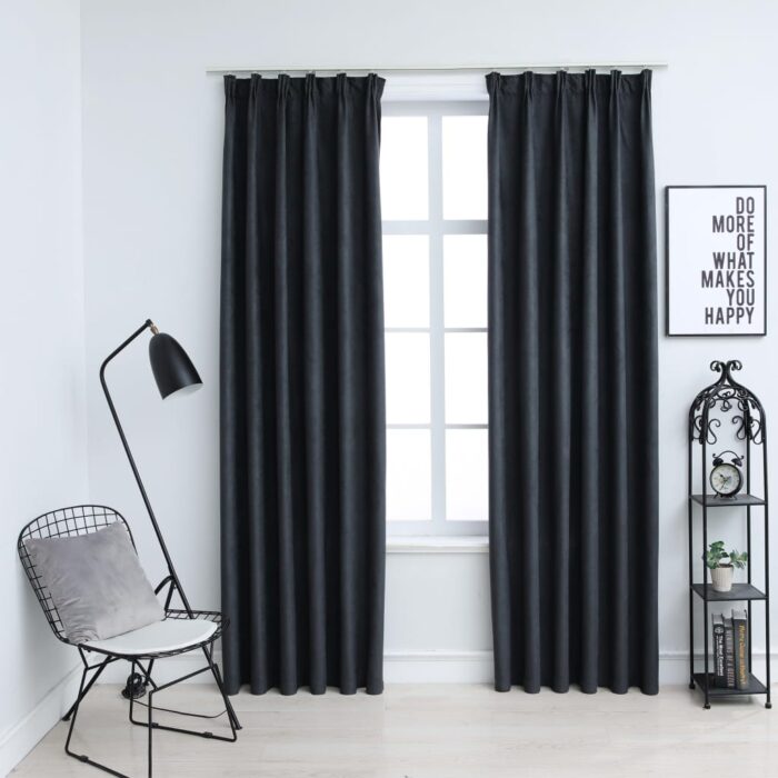 VXL8719883720388_m_en_hd_1.jpg Rideaux occultants avec crochets 2 pcs Anthracite 140x245 cm – Image 1