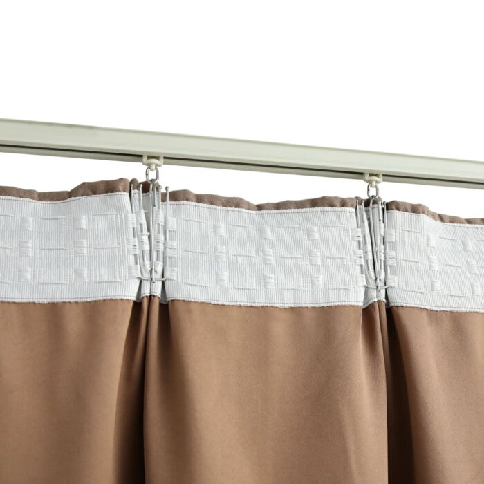 Rideaux occultants avec crochets 2 pcs Taupe 140x175 cm – Image 2