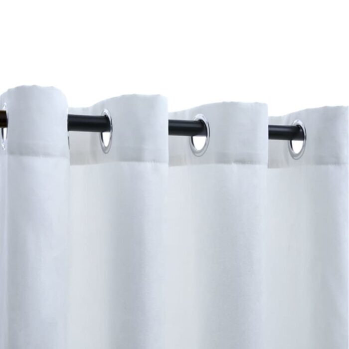 Rideau occultant et anneaux en métal 2pcs Blanc cassé 140x175cm – Image 2