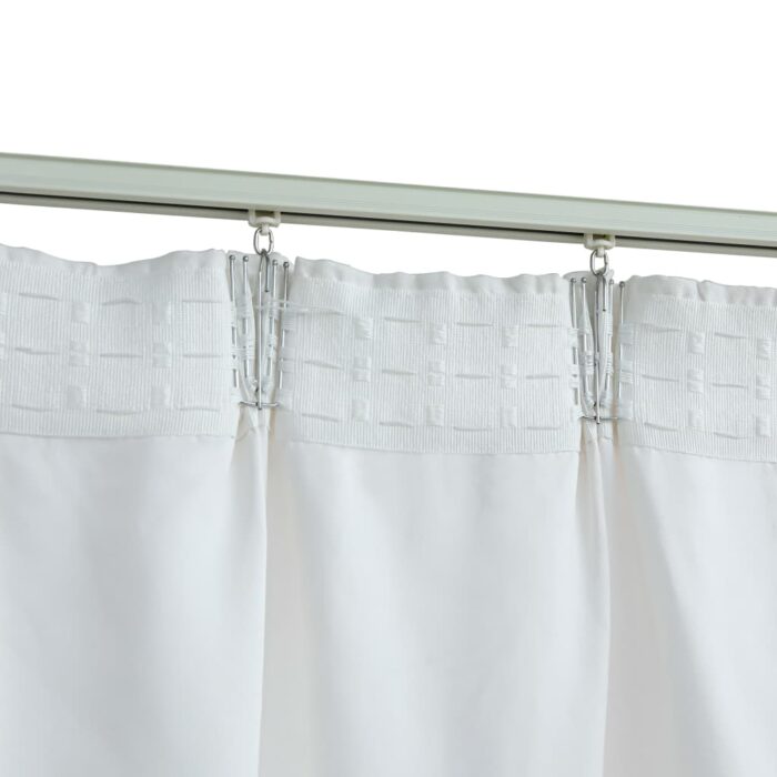 Rideaux occultants avec crochets 2 pcs Blanc cassé 140x225 cm – Image 2