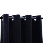 Rideaux occultants avec anneaux 2 pcs Velours Noir 140x225 cm – Image 2