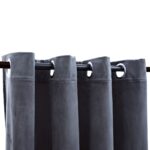 Rideaux occultants et anneaux 2pcs Velours Anthracite 140x225cm – Image 2