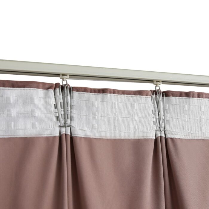 Rideau occultant et crochet 2pcs Velours Rose antique 140x245cm – Image 2