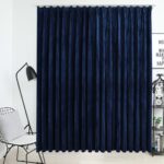 Rideau occultant avec crochets Velours Bleu foncé 290x245 cm