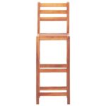 Chaises de bar lot de 2 bois d'acacia solide – Image 5