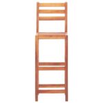 Chaises de bar lot de 4 bois d'acacia solide – Image 2