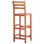 Chaises de bar lot de 4 bois d'acacia solide – Image 4