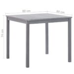 Table de jardin Gris 80x80x74 cm Bois d'acacia massif – Image 4