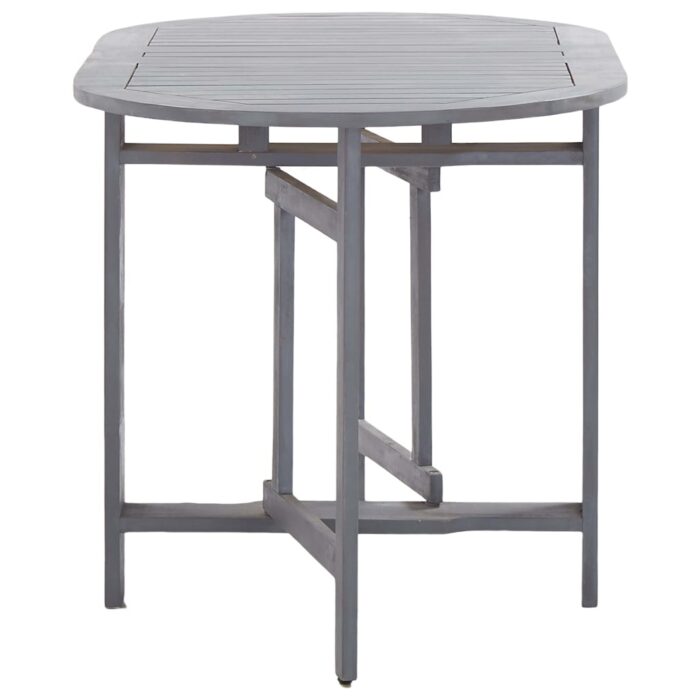 Table de jardin Gris 120x70x74 cm Bois d'acacia massif – Image 3