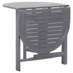 Table de jardin Gris 120x70x74 cm Bois d'acacia massif – Image 4