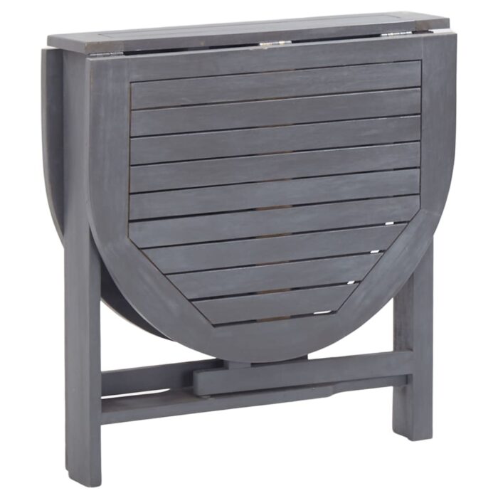 Table de jardin Gris 120x70x74 cm Bois d'acacia massif – Image 5