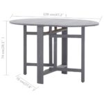 Table de jardin Gris 120x70x74 cm Bois d'acacia massif – Image 7