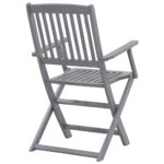 Chaises pliables d'extérieur lot de 4 Bois d'acacia solide – Image 4