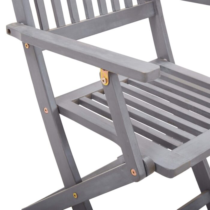 Chaises pliables d'extérieur lot de 4 Bois d'acacia solide – Image 6