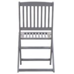 Chaises pliables d'extérieur lot de 4 Bois d'acacia solide – Image 4
