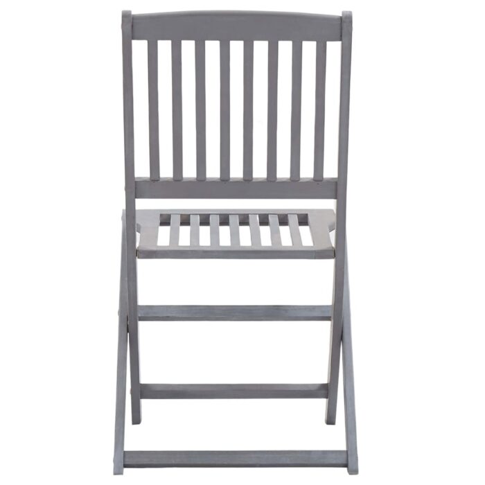 Chaises pliables d'extérieur lot de 4 Bois d'acacia solide – Image 4