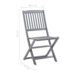 Chaises pliables d'extérieur lot de 4 Bois d'acacia solide – Image 9