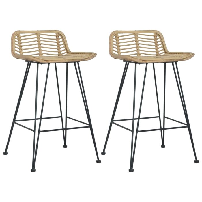 Chaises de bar lot de 2 rotin Naturel – Image 1