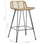 Chaises de bar lot de 2 rotin Naturel – Image 7