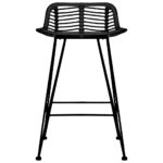 Chaises de bar lot de 2 noir Rotin – Image 2