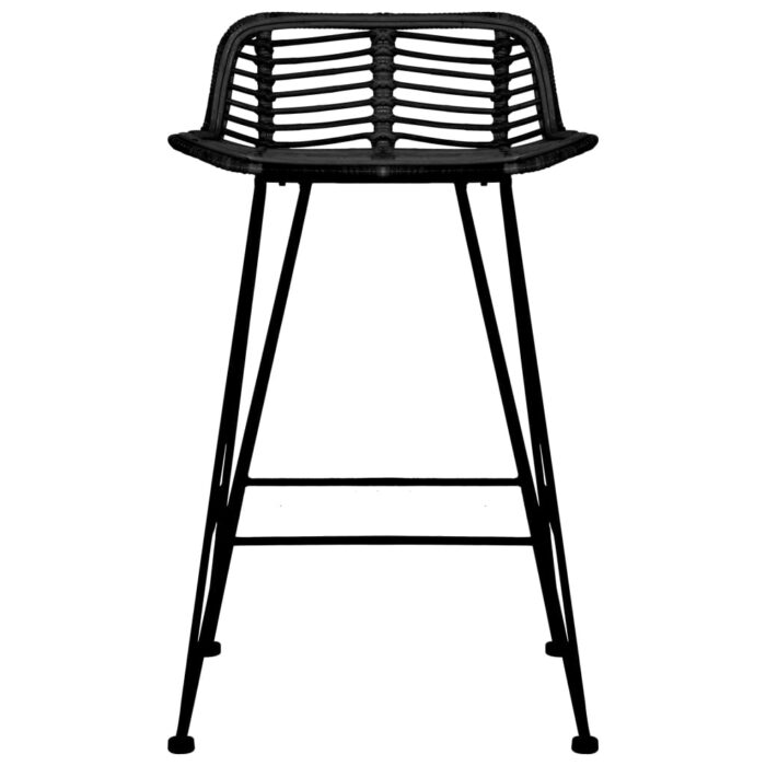 Chaises de bar lot de 2 noir Rotin – Image 2