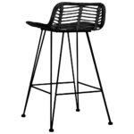 Chaises de bar lot de 2 noir Rotin – Image 4