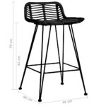 Chaises de bar lot de 2 noir Rotin – Image 6